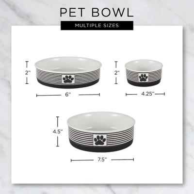 Show full view: Bone Dry Show Set Dog Bowl, Black & White, Large slide 3 of 9