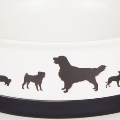 Bone Dry Show Set Dog Bowl, Black & White, Medium slide 2 of 8