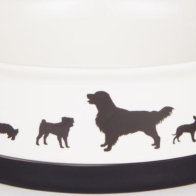 Show full view: Bone Dry Show Set Dog Bowl, Black & White, Medium slide 2 of 9