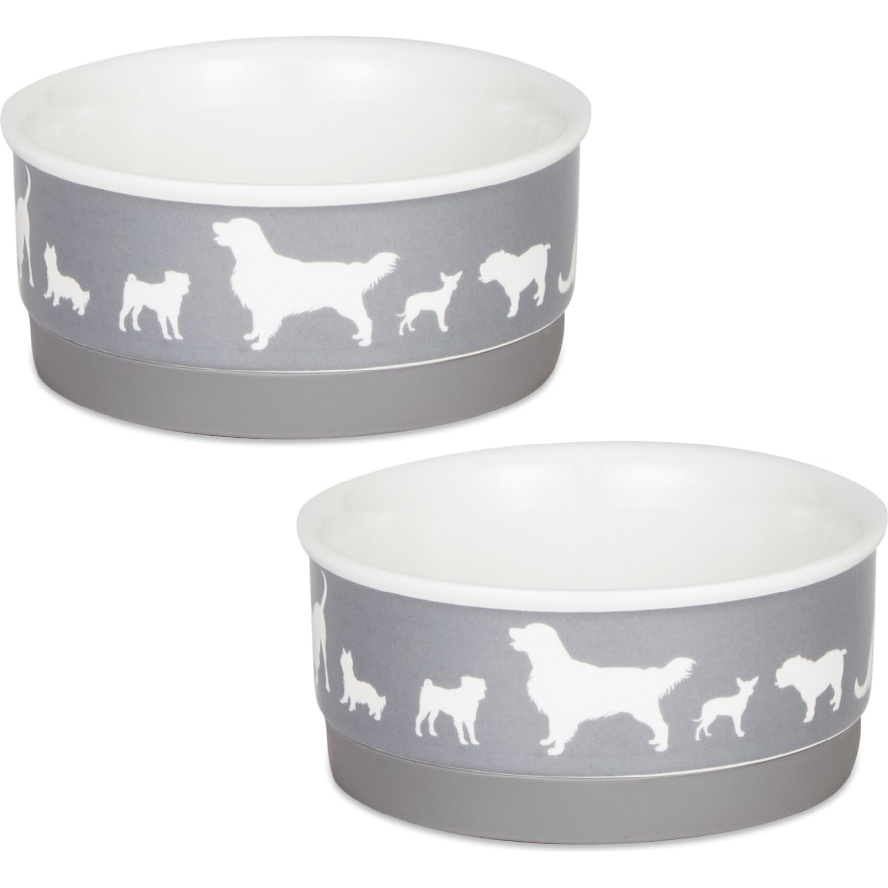 Bone Dry Show Set Dog Bowl, Gray, Small