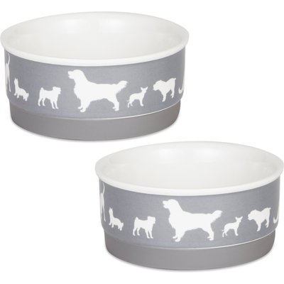 Bone Dry Bone Dry Show Set Dog Bowl, Gray, Small