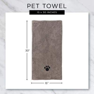 Show full view: Bone Dry Small Embroidered Paw Dog & Cat Towel Set, 3 count, Aqua slide 2 of 6