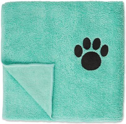 Show full view: Bone Dry Small Embroidered Paw Dog & Cat Towel Set, 3 count, Aqua slide 4 of 6