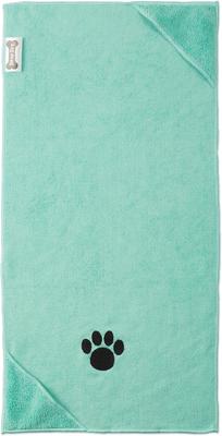Show full view: Bone Dry Small Embroidered Paw Dog & Cat Towel Set, 3 count, Aqua slide 5 of 6