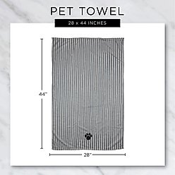 Bone Dry Striped Embroidered Paw Dog & Cat Towel, Blue slide 2 of 6