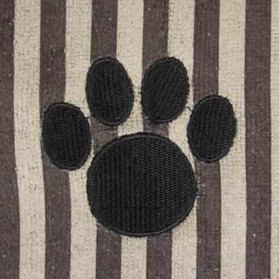Show full view: Bone Dry Striped Embroidered Paw Dog & Cat Towel, Brown slide 6 of 7