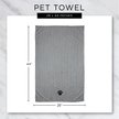 Show in main carousel: Bone Dry Striped Embroidered Paw Dog & Cat Towel, Gray slide 2 of 6