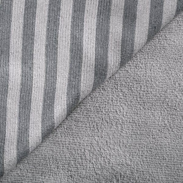 Show full view: Bone Dry Striped Embroidered Paw Dog & Cat Towel, Gray slide 3 of 6