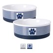 Show in main carousel: Bone Dry Striped Non-Skid Ceramic Dog & Cat Bowl Set, 1.5-cup, 2 count, Nautical Blue slide 1 of 8