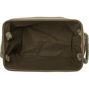 Bone Dry Striped Rectangle Dog Storage Bin, Brown, Medium