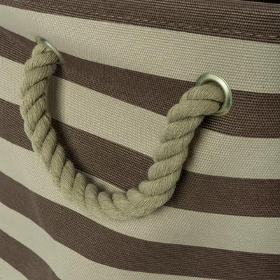 Show full view: Bone Dry Striped Rectangle Dog Storage Bin, Brown, Medium slide 4 of 6