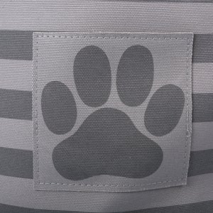 Bone Dry Striped Rectangle Dog Storage Bin, Grey, Large