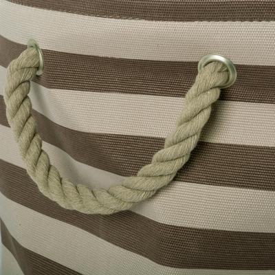 Show full view: Bone Dry Striped Round Dog Storage Bin, Brown, Small slide 6 of 7