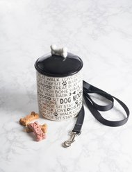 Bone Dry Text Print Ceramic Dog Treat Canister slide 2 of 6