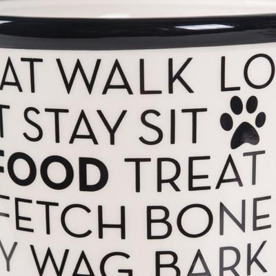 Show full view: Bone Dry Text Print Ceramic Dog Treat Canister slide 5 of 7