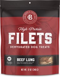 Bones & Chews All-Natural Beef Lung Filets Dehydrated Dog Treats, 12-oz bag