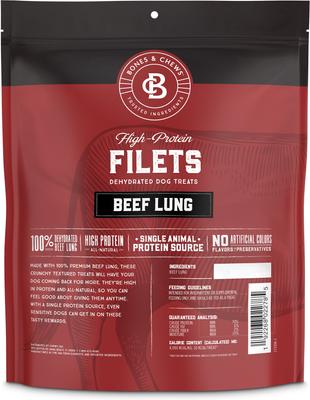 Show full view: Bones & Chews All-Natural Beef Lung Filets Dehydrated Dog Treats, 12-oz bag slide 3 of 10