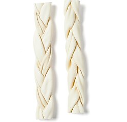Bones & Chews Beefhide Braid Dog Treats, 7", 2 count