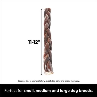 Show full view: Bones & Chews Braided Beef Gullet Dog Treat, 11"-12", 3 count slide 3 of 9