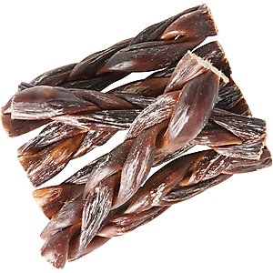 Bones & Chews Braided Beef Gullet Dog Treats, 5"-6", 6 count