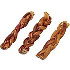 Bones & Chews Braided Bully Stick 6" Dog Treats, 3 count