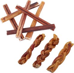 Bones & Chews Bully Stick 6" Treats + Braided Bully Stick 6" Dog Treats