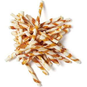 Bones & Chews Chicken Wrapped Rawhide Twist Dog Treats, 100 count