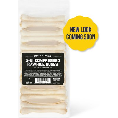 Bones & Chews Bones & Chews Compressed Rawhide Bone Dog Treats (New Look Coming Soon), 6", 7 count