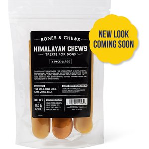 Bones & Chews Himalayan Yak Cheese Large Dog Treats (New Look Coming Soon), 3 count