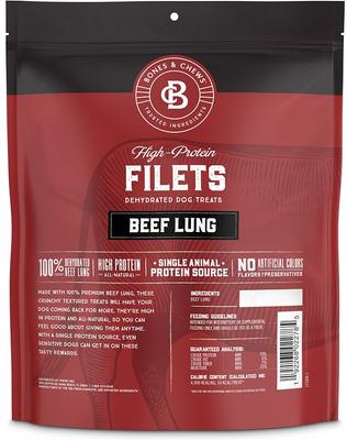 Show full view: Bones & Chews Lamb Lung Filets + Beef Lung Filets Dehydrated Dog Treats slide 7 of 9