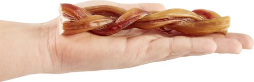 Show full view: Bones & Chews Made in USA 6" Braided Bully Stick Dog Treat, 3 count slide 3 of 8