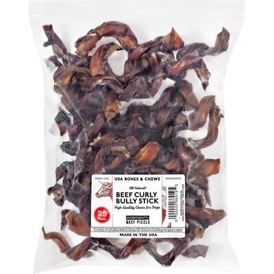 Bones & Chews Bones & Chews Made in USA Curly Bully Stick 6-9" Dog Chew Treats, case of 25