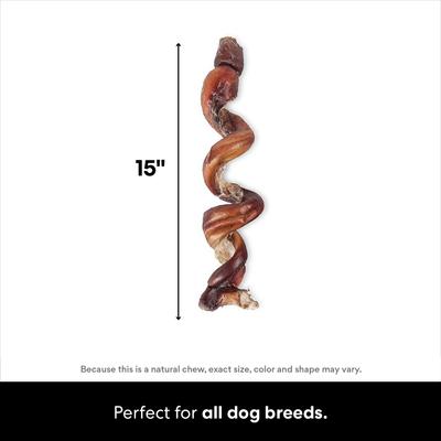 Show full view: Bones & Chews Made in USA Curly Bully Stick 6-9" Dog Chew Treats, case of 25 slide 3 of 8