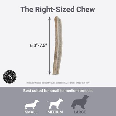 Show full view: Bones & Chews Made in USA Elk Antler Split Dog Chew, Medium: 6.0 - 7.5-in slide 6 of 10