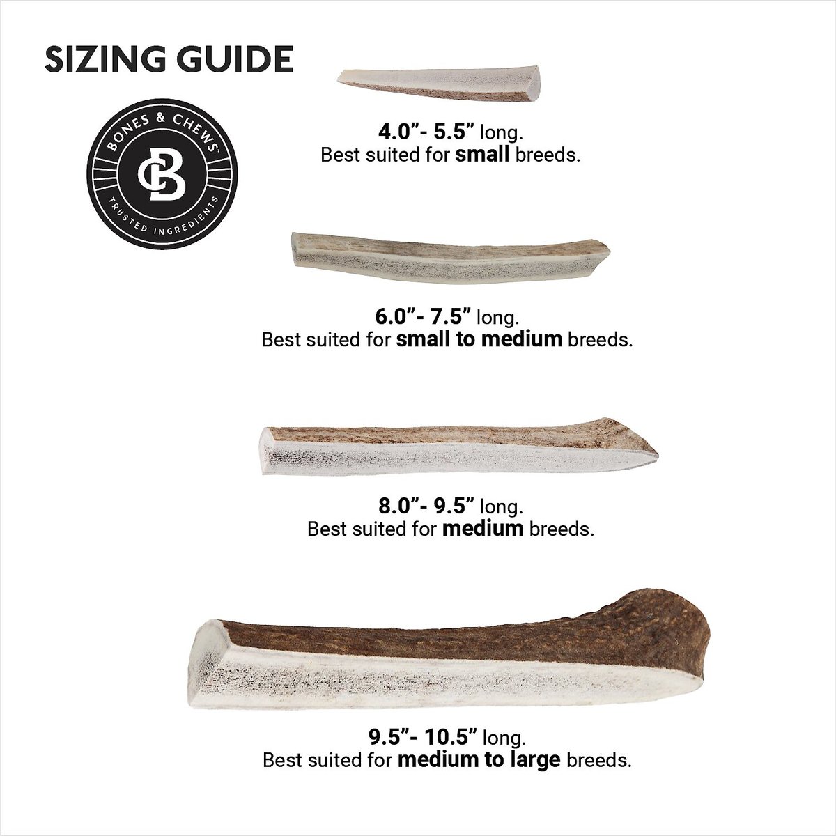 Bones & Chews Made in USA Elk Antler Dog Chew