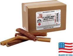 Bones & Chews Made in USA Jumbo Bully Stick 6" Dog Treats, 20 count