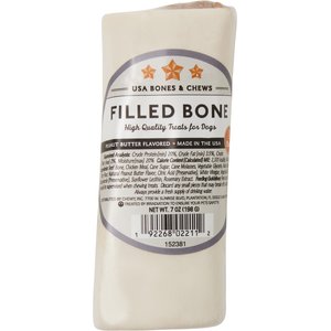 Bones & Chews Made in USA Peanut Butter Flavored Filled Bone Dog Treats, 1 count