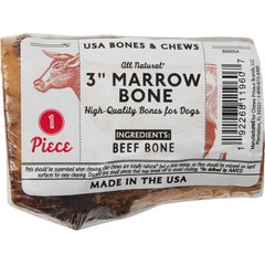 Bones & Chews Made in USA Roasted Marrow Bone 3" Dog Treat, 1 count