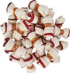 Bones & Chews Triple Flavor Mini Bone Rawhide Dog Treats, 25 count