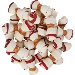 Bones & Chews Triple Flavor Mini Bone Rawhide Dog Treats, 25 count