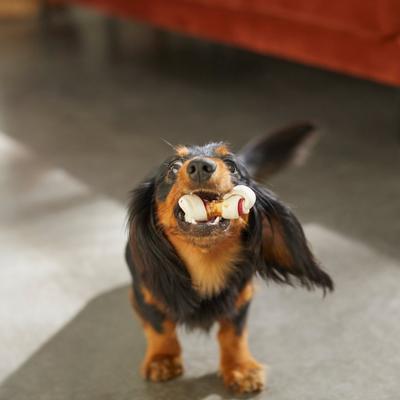 Show full view: Bones & Chews Triple Flavor Mini Bone Rawhide Dog Treats, 25 count slide 5 of 8