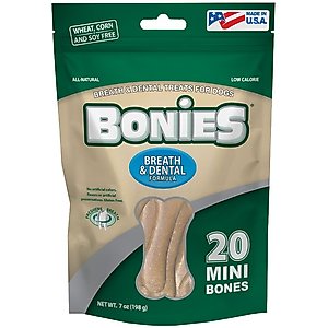 BONIES Breath & Dental Formula Mini Dental Dog Treats, 20 count
