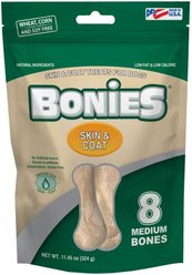 BONIES Skin & Coat Formula Medium Dog Treats, 8 count