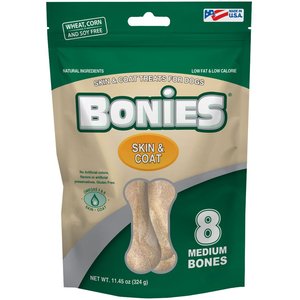 BONIES Skin & Coat Formula Medium Dog Treats, 8 count