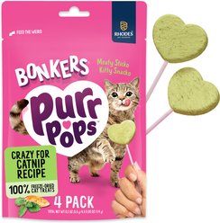 BONKERS Purrpops Catnip Flavored Freeze-Dried Cat Treats, 4 count
