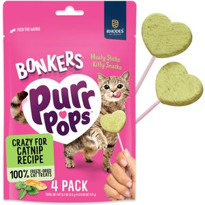 BONKERS Purrpops Catnip Flavored Freeze-Dried Cat Treats, 4 count