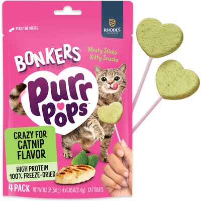 BONKERS BONKERS Purrpops Catnip Flavored Freeze-Dried Cat Treats, 4 count