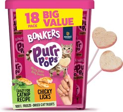BONKERS Purrpops Chicken & Catnip Flavored Lollipop Freeze-Dried Cat Freeze-Dried Treats, 18 count