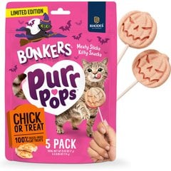BONKERS Purrpops Halloween Edition Chicken Flavored Freeze-Dried Cat Treats, 5 count