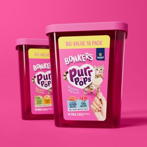 BONKERS Purrpops Tuna & Salmon Flavored Freeze-Dried Cat Treats, 18 count